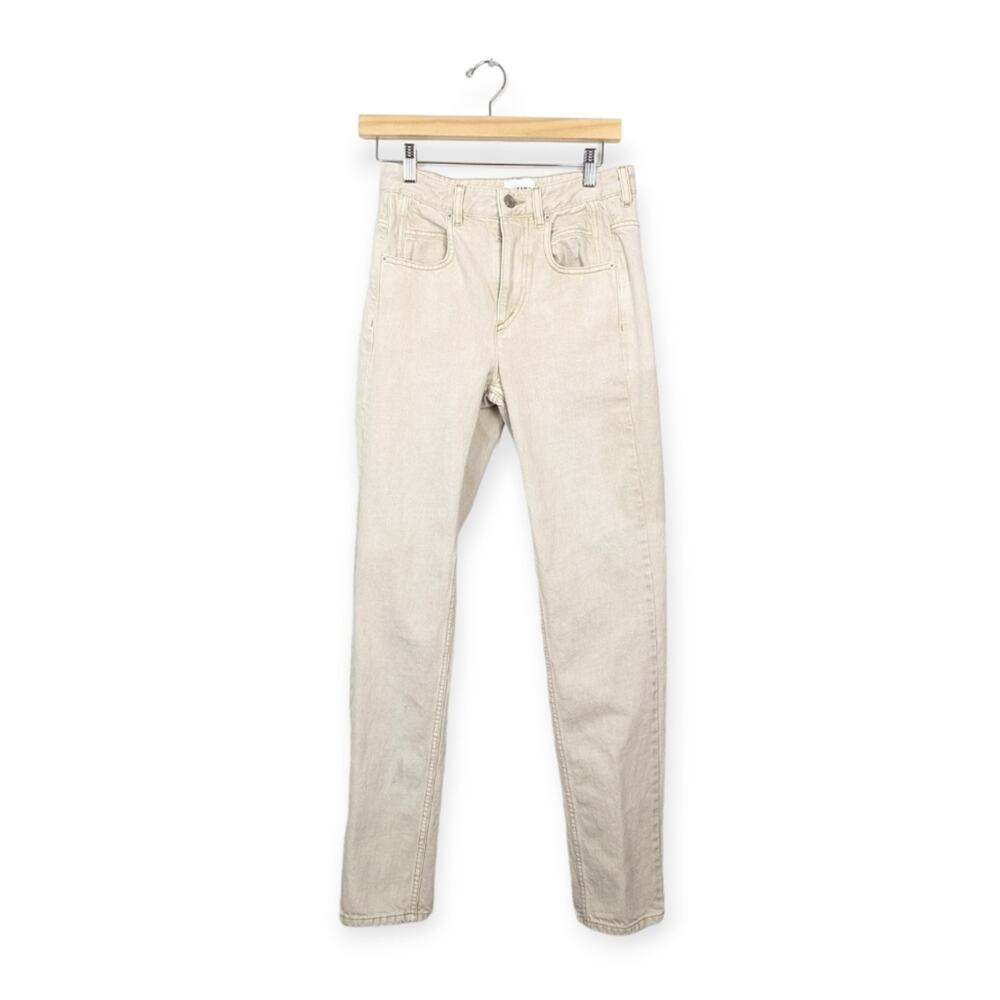 NWT Isabel Marant Etoile Ecru Vendelia Straight Jeans Size 32 00